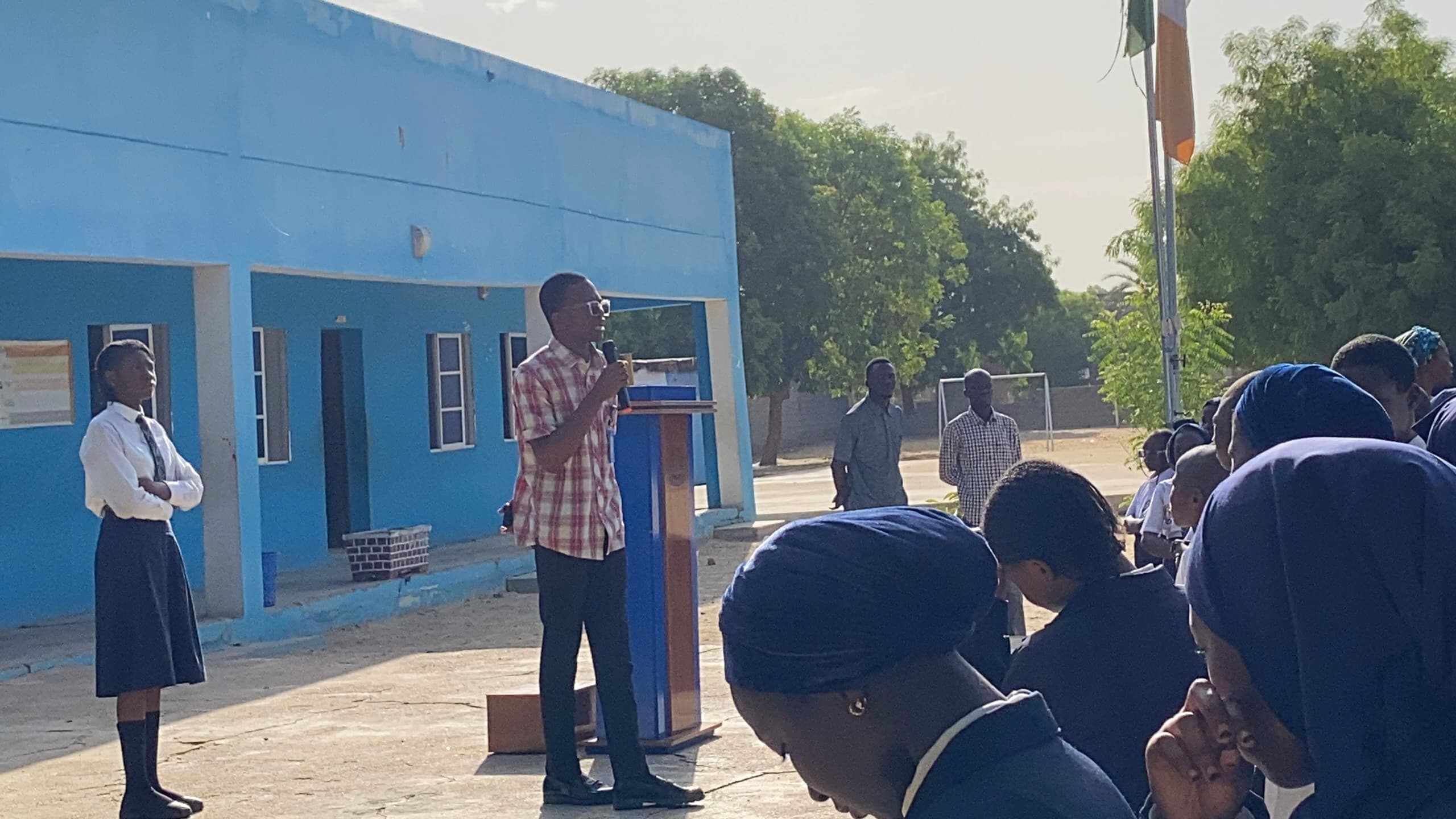 Speaking at Shallara Secondary School
